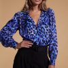 Dancing Leopard Halo Dominic Shirt In Blue Leopard