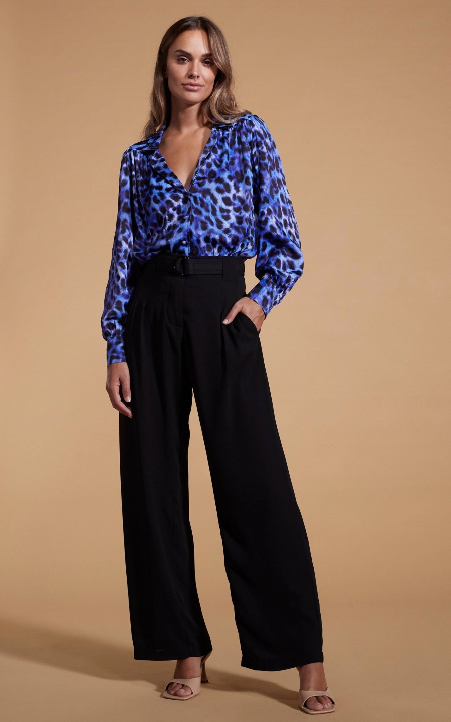 Dancing Leopard Halo Dominic Shirt In Blue Leopard