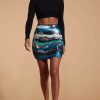 Dancing Leopard Zinnea Sequin Mini Skirt In Ocean