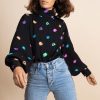 Dancing Leopard Margo Pintuck Blouse In Vintage Dots