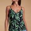 Dancing Leopard Birdie Cami Top In Tropic Green On Black