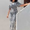 Dancing Leopard Saskia Jumpsuit In Monochrome Zebra - Extended Sizing (Reversible)