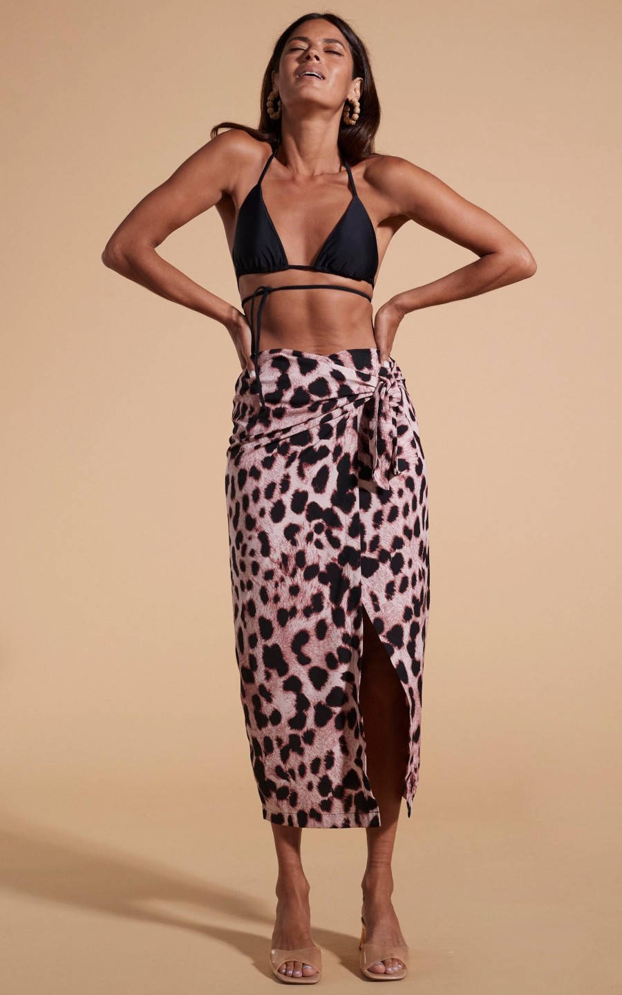 Dancing Leopard River Skirt In Blush Leopard