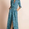 Dancing Leopard Dove Dress In Turquoise Leopard