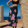 Dancing Leopard Renzo Midi Slip Skirt In Pink Peony