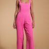 Dancing Leopard Halo Kimani Twist Back Jumpsuit In Magenta