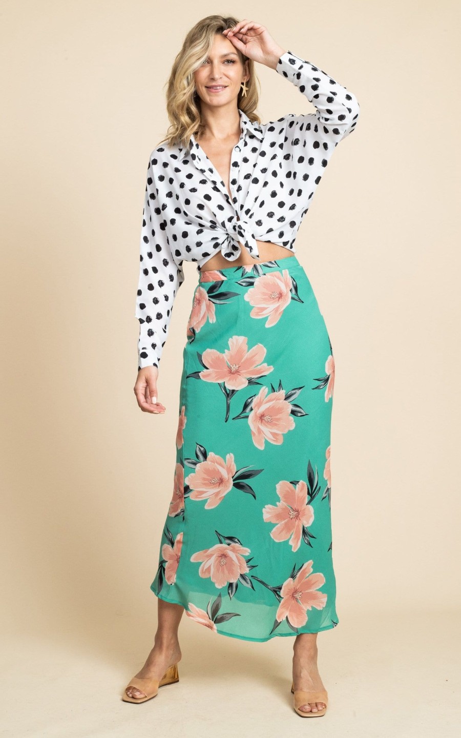 Dancing Leopard Sophie Skirt In Sage Base Tulip