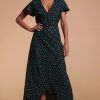 Dancing Leopard Cayenne Dress In Abstract Green On Black