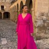 Dancing Leopard Jagger Maxi Dress In Magenta - Extended Sizing