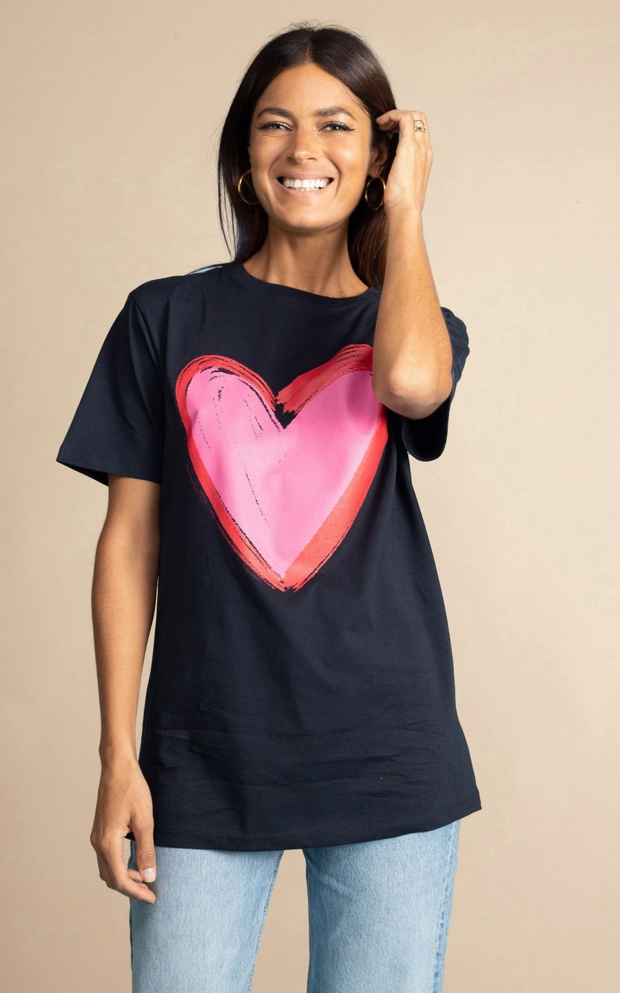 Dancing Leopard Navy Heart Charity T-Shirt For Choose Love