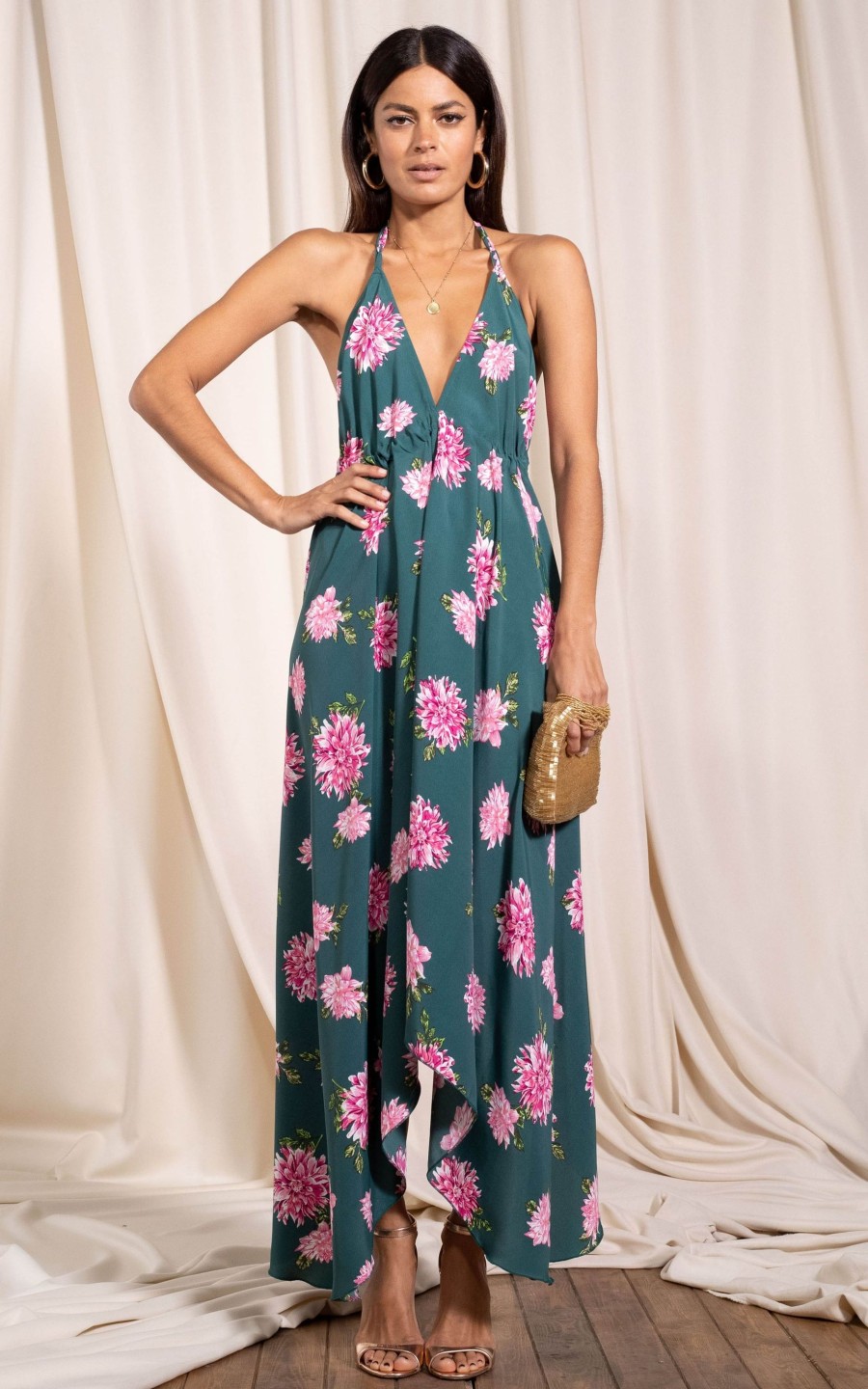 Dancing Leopard Boho Maxi Dress In Dahlia