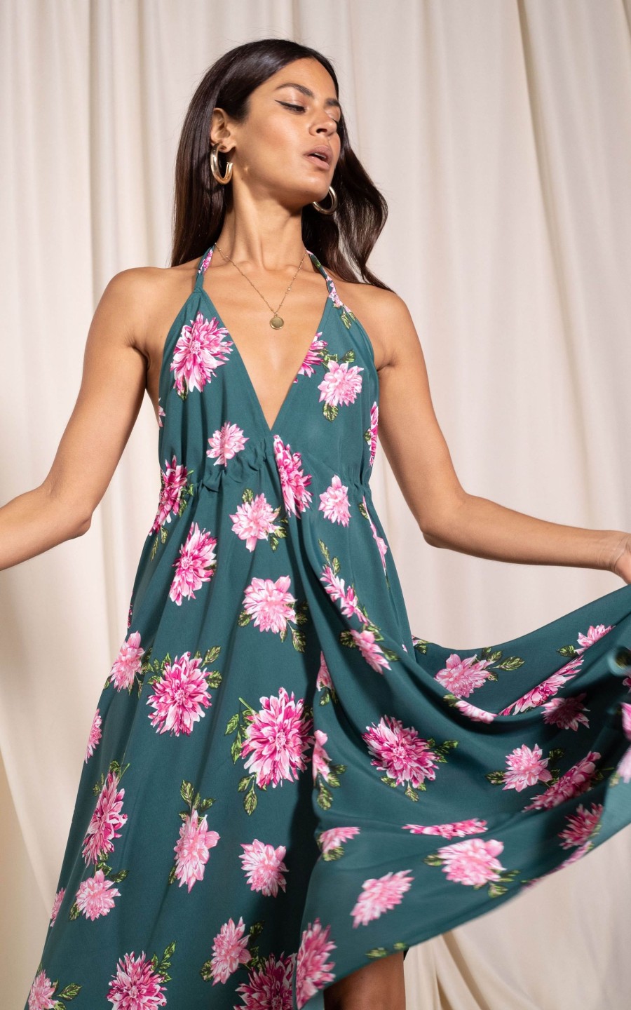 Dancing Leopard Boho Maxi Dress In Dahlia