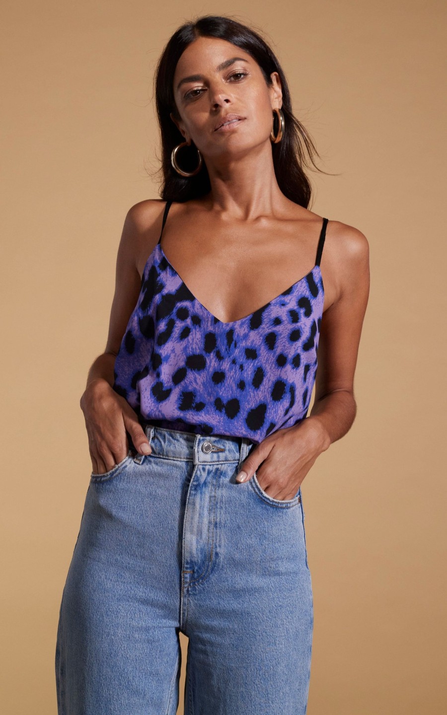 Dancing Leopard Birdie Cami Top In Lilac Leopard